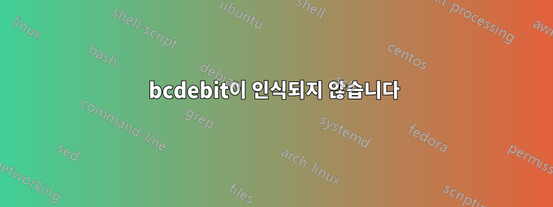 bcdebit이 인식되지 않습니다