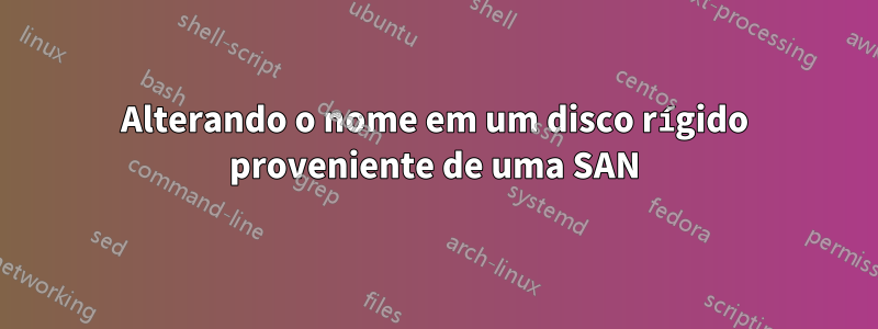 Alterando o nome em um disco rígido proveniente de uma SAN