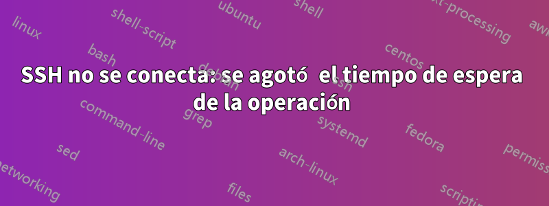 SSH no se conecta: se agotó el tiempo de espera de la operación