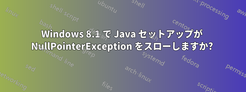Windows 8.1 で Java セットアップが NullPointerException をスローしますか?