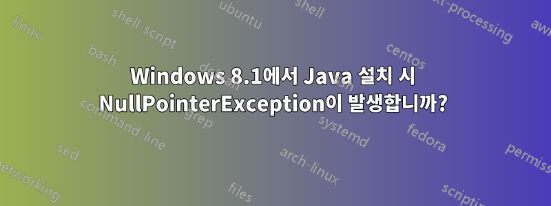 Windows 8.1에서 Java 설치 시 NullPointerException이 발생합니까?