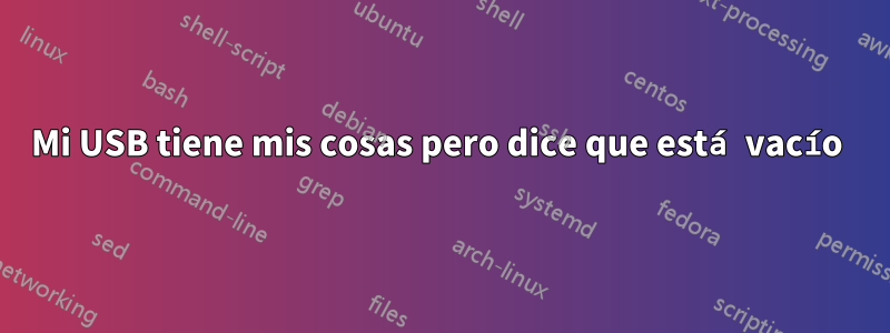 Mi USB tiene mis cosas pero dice que está vacío 