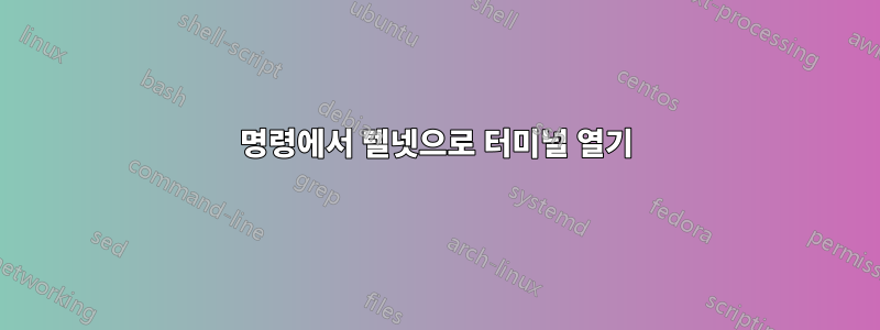 명령에서 텔넷으로 터미널 열기