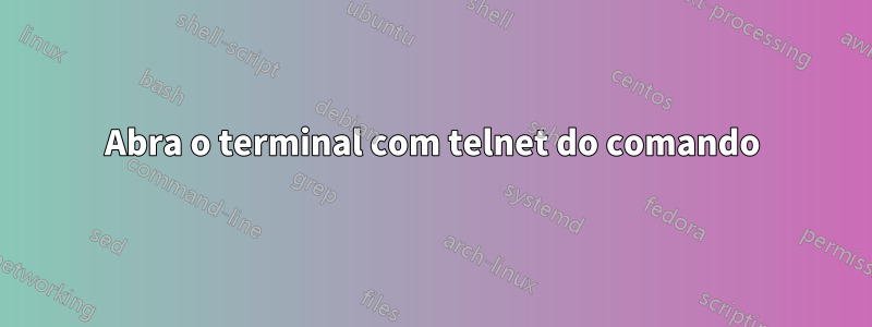 Abra o terminal com telnet do comando