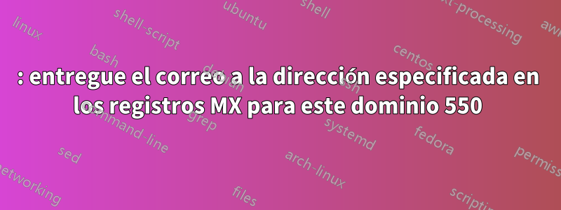 550: entregue el correo a la dirección especificada en los registros MX para este dominio 550