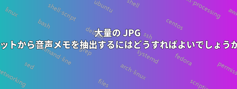 大量の JPG セットから音声メモを抽出するにはどうすればよいでしょうか?