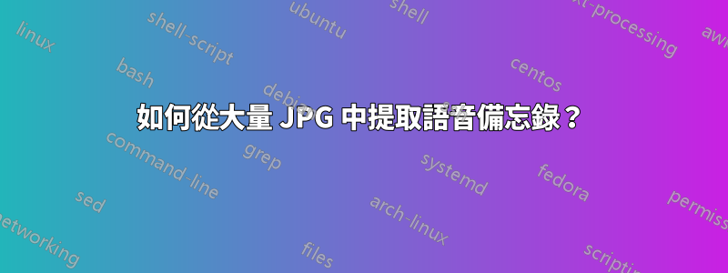 如何從大量 JPG 中提取語音備忘錄？