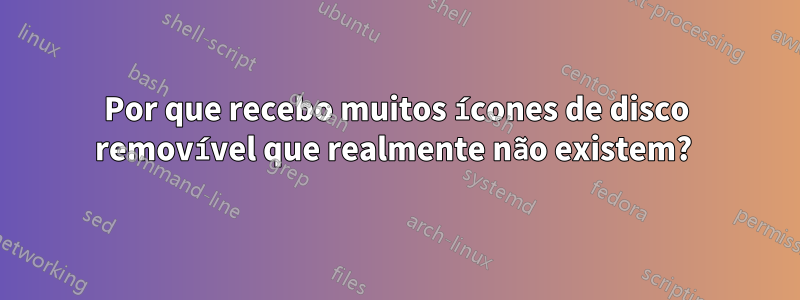 Por que recebo muitos ícones de disco removível que realmente não existem? 