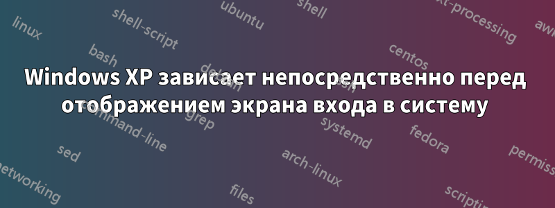 Windows XP зависает непосредственно перед отображением экрана входа в систему