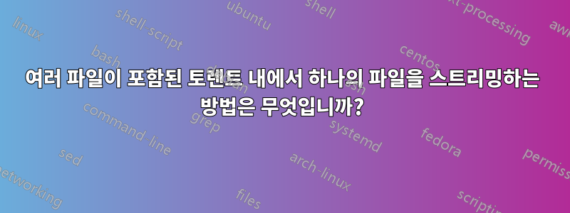 여러 파일이 포함된 토렌트 내에서 하나의 파일을 스트리밍하는 방법은 무엇입니까?