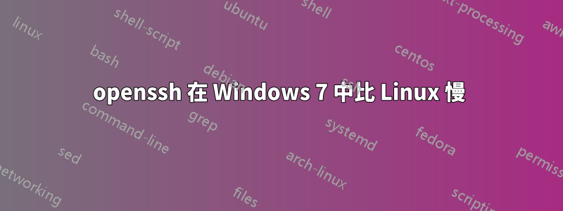 openssh 在 Windows 7 中比 Linux 慢