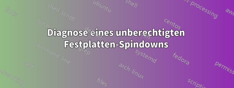 Diagnose eines unberechtigten Festplatten-Spindowns