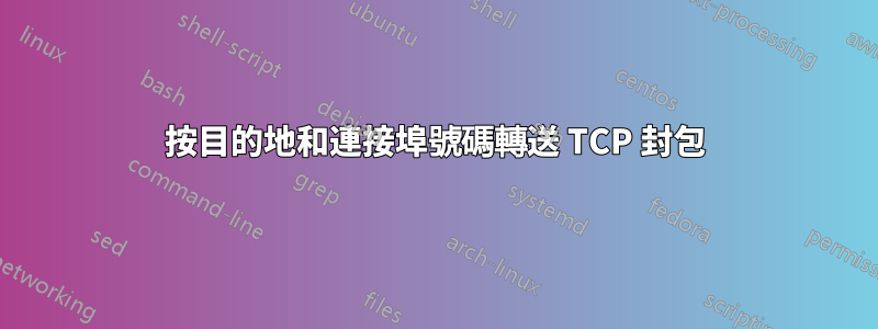 按目的地和連接埠號碼轉送 TCP 封包