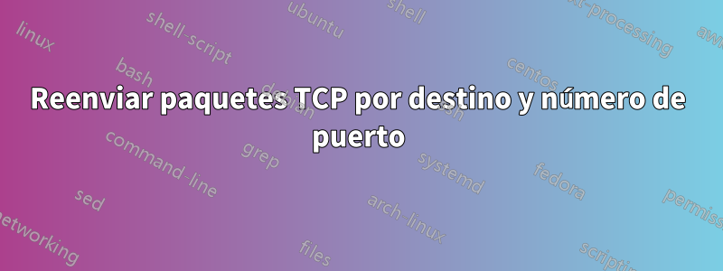 Reenviar paquetes TCP por destino y número de puerto