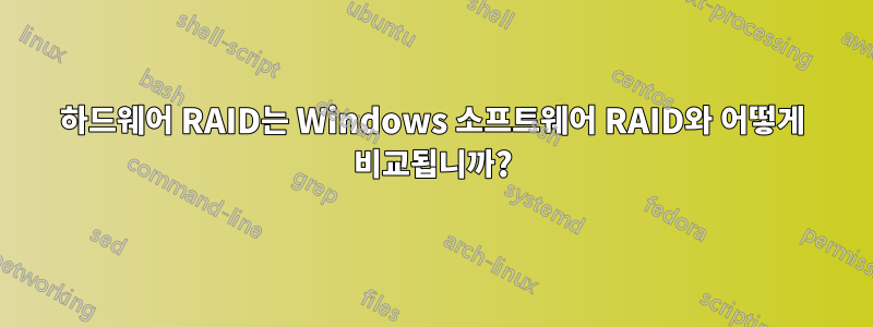 하드웨어 RAID는 Windows 소프트웨어 RAID와 어떻게 비교됩니까?