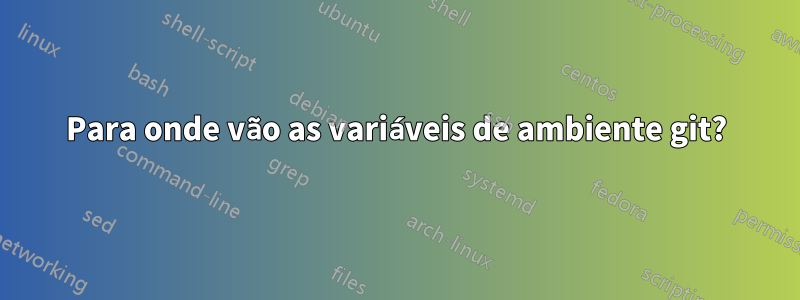 Para onde vão as variáveis ​​de ambiente git?