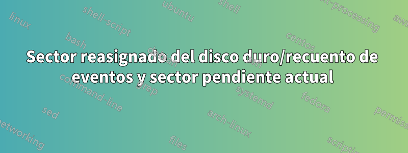 Sector reasignado del disco duro/recuento de eventos y sector pendiente actual