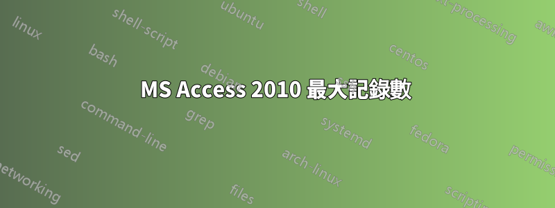 MS Access 2010 最大記錄數