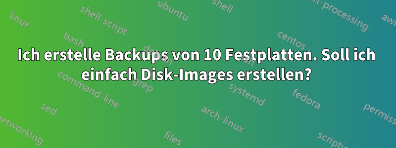 Ich erstelle Backups von 10 Festplatten. Soll ich einfach Disk-Images erstellen?