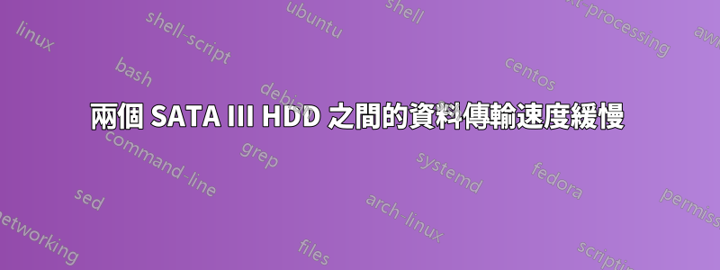 兩個 SATA III HDD 之間的資料傳輸速度緩慢