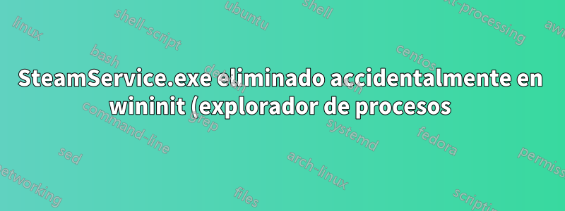 SteamService.exe eliminado accidentalmente en wininit (explorador de procesos)
