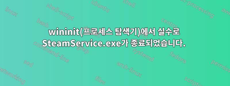 wininit(프로세스 탐색기)에서 실수로 SteamService.exe가 종료되었습니다.