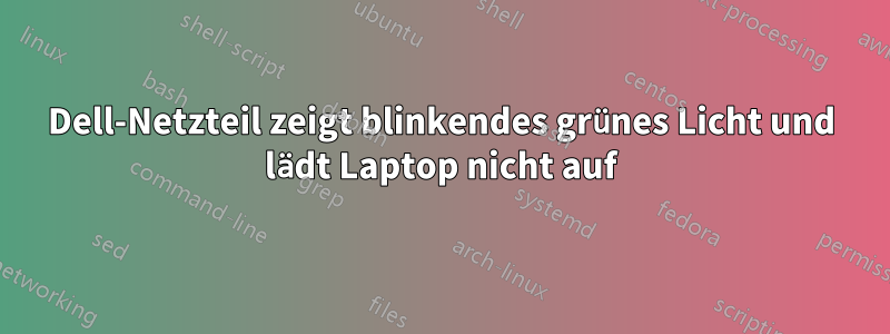 Dell-Netzteil zeigt blinkendes grünes Licht und lädt Laptop nicht auf