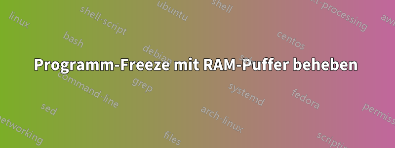 Programm-Freeze mit RAM-Puffer beheben