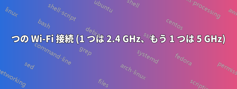 2 つの Wi-Fi 接続 (1 つは 2.4 GHz、もう 1 つは 5 GHz)