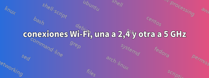 2 conexiones Wi-Fi, una a 2,4 y otra a 5 GHz