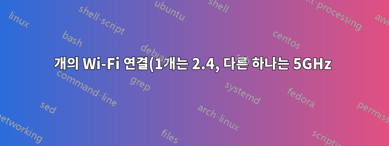 2개의 Wi-Fi 연결(1개는 2.4, 다른 하나는 5GHz)