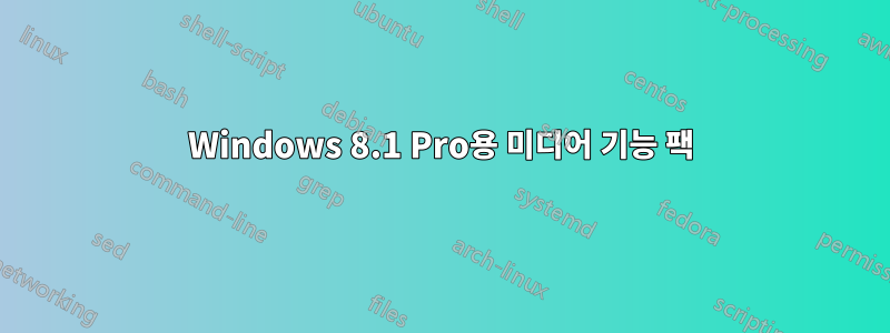 Windows 8.1 Pro용 미디어 기능 팩