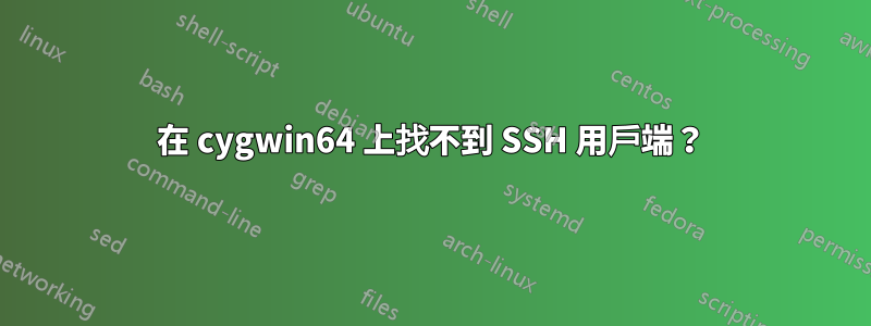 在 cygwin64 上找不到 SSH 用戶端？