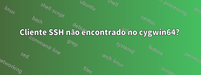 Cliente SSH não encontrado no cygwin64?