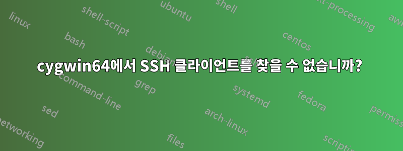 cygwin64에서 SSH 클라이언트를 찾을 수 없습니까?