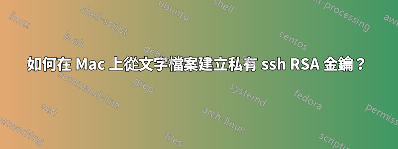 如何在 Mac 上從文字檔案建立私有 ssh RSA 金鑰？