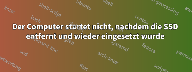 Der Computer startet nicht, nachdem die SSD entfernt und wieder eingesetzt wurde