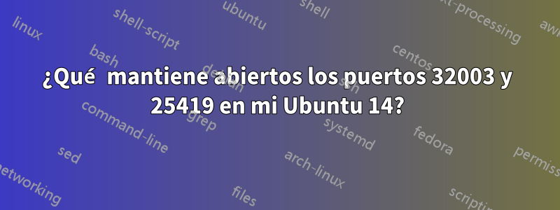 ¿Qué mantiene abiertos los puertos 32003 y 25419 en mi Ubuntu 14?