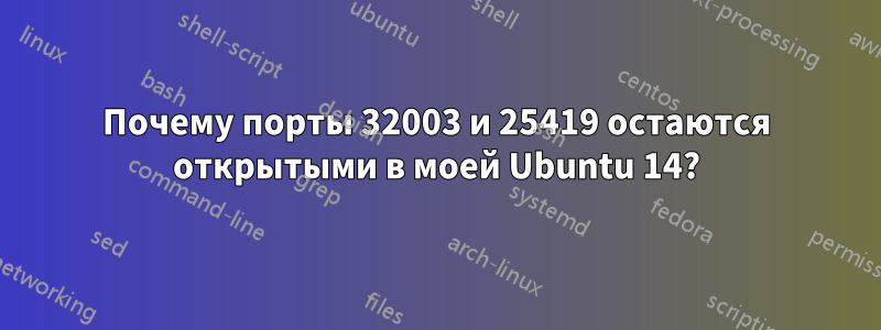 Почему порты 32003 и 25419 остаются открытыми в моей Ubuntu 14?