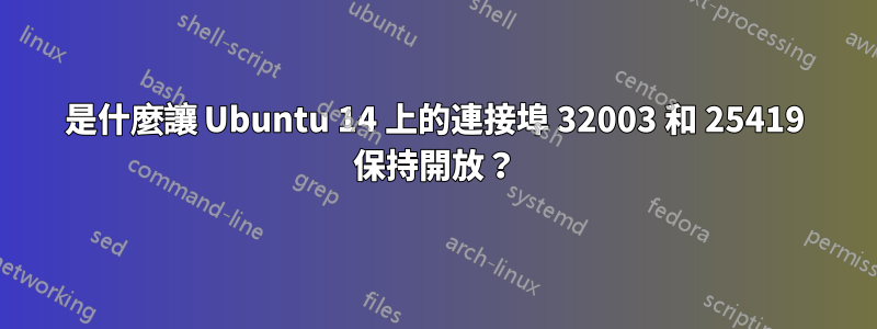 是什麼讓 Ubuntu 14 上的連接埠 32003 和 25419 保持開放？