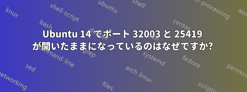 Ubuntu 14 でポート 32003 と 25419 が開いたままになっているのはなぜですか?