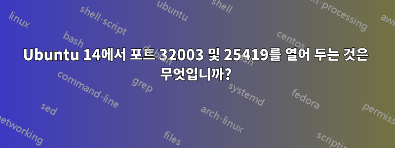 Ubuntu 14에서 포트 32003 및 25419를 열어 두는 것은 무엇입니까?