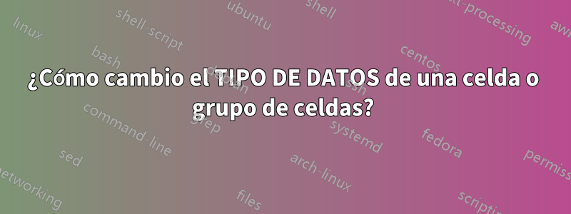 ¿Cómo cambio el TIPO DE DATOS de una celda o grupo de celdas?