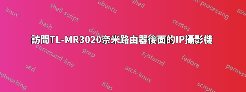 訪問TL-MR3020奈米路由器後面的IP攝影機