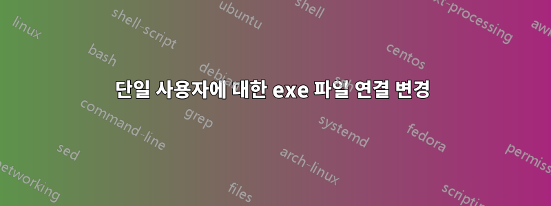 단일 사용자에 대한 exe 파일 연결 변경