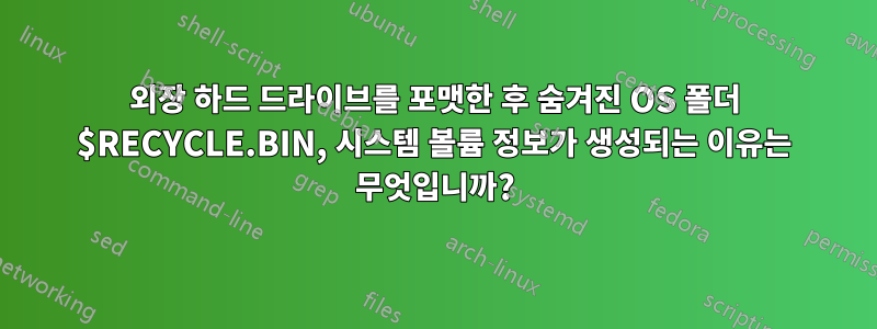 외장 하드 드라이브를 포맷한 후 숨겨진 OS 폴더 $RECYCLE.BIN, 시스템 볼륨 정보가 생성되는 이유는 무엇입니까?