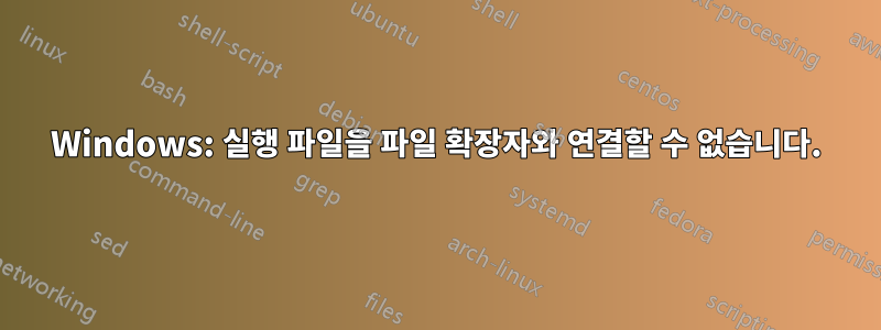 Windows: 실행 파일을 파일 확장자와 연결할 수 없습니다.