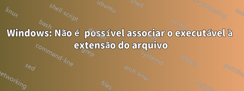 Windows: Não é possível associar o executável à extensão do arquivo