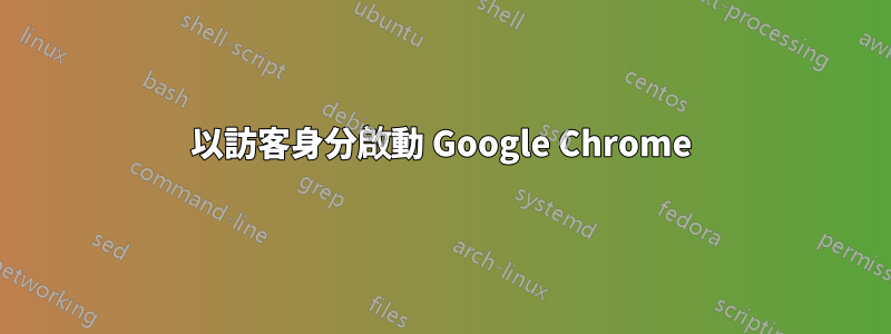 以訪客身分啟動 Google Chrome