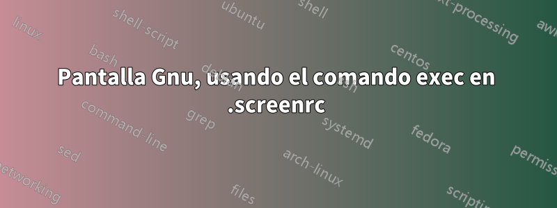 Pantalla Gnu, usando el comando exec en .screenrc